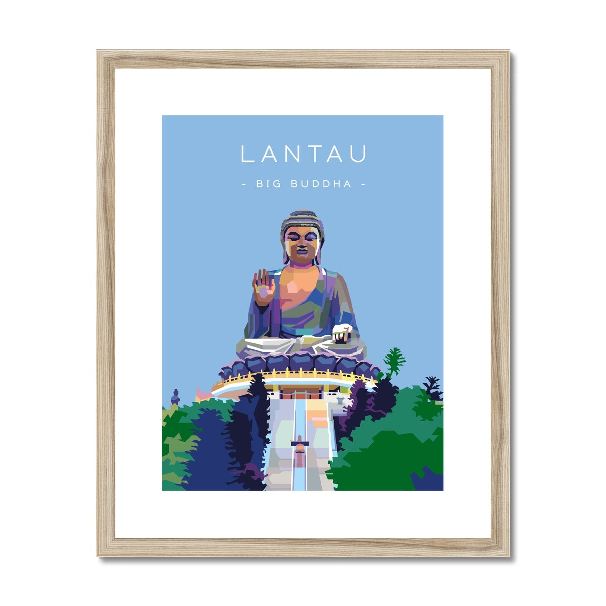 Hong Kong Travel - Lantau Big Buddha Framed & Mounted Print