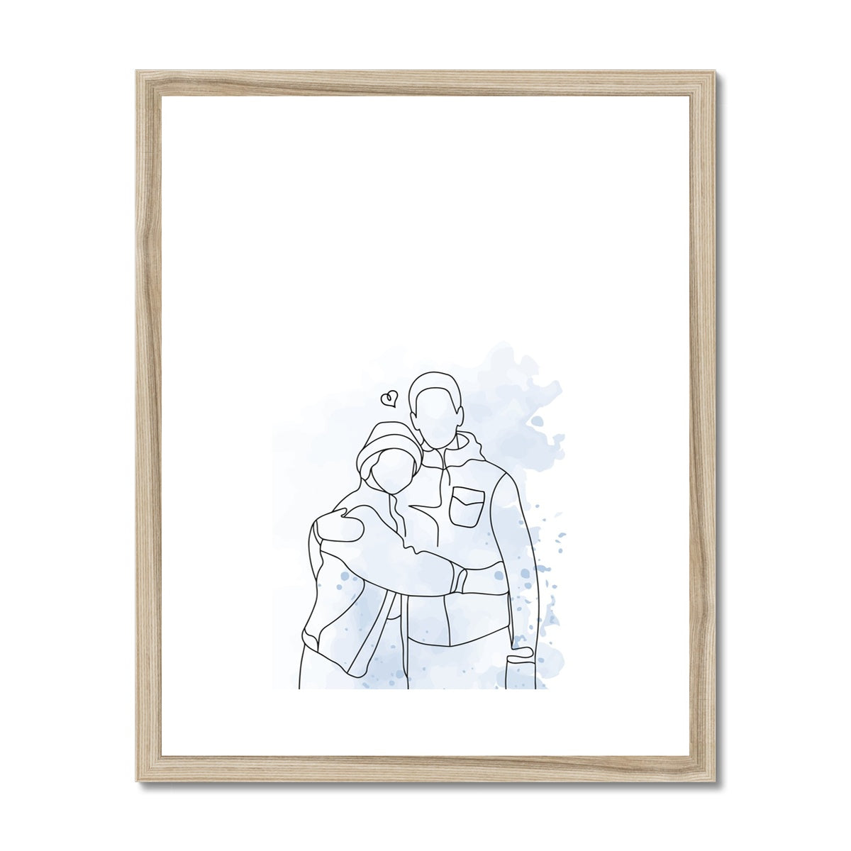 Lovers Line Drawing Framed & Mounted Print