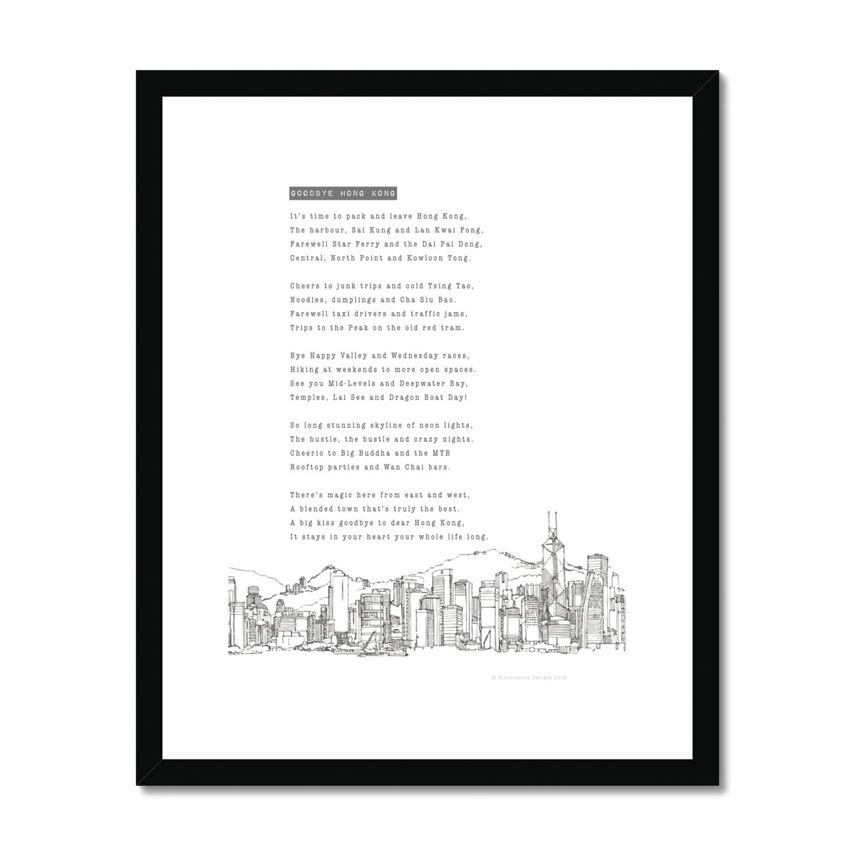 Goodbye Hong Kong (White)  Framed & Mounted Print