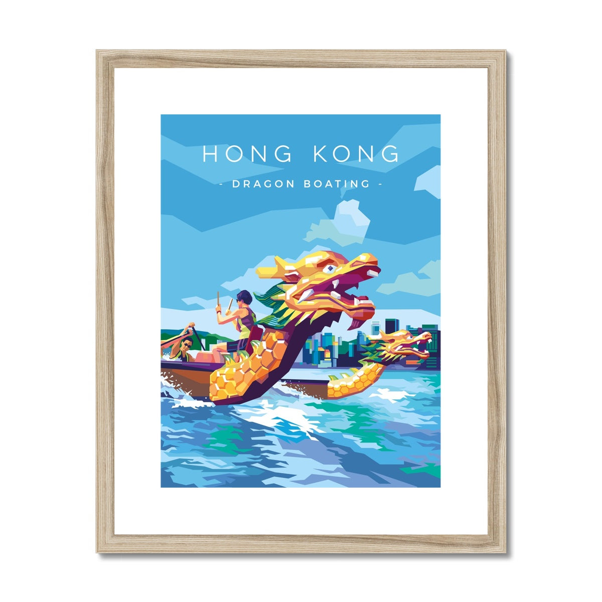 Hong Kong Travel - Dragon Boating Framed & Mounted Print