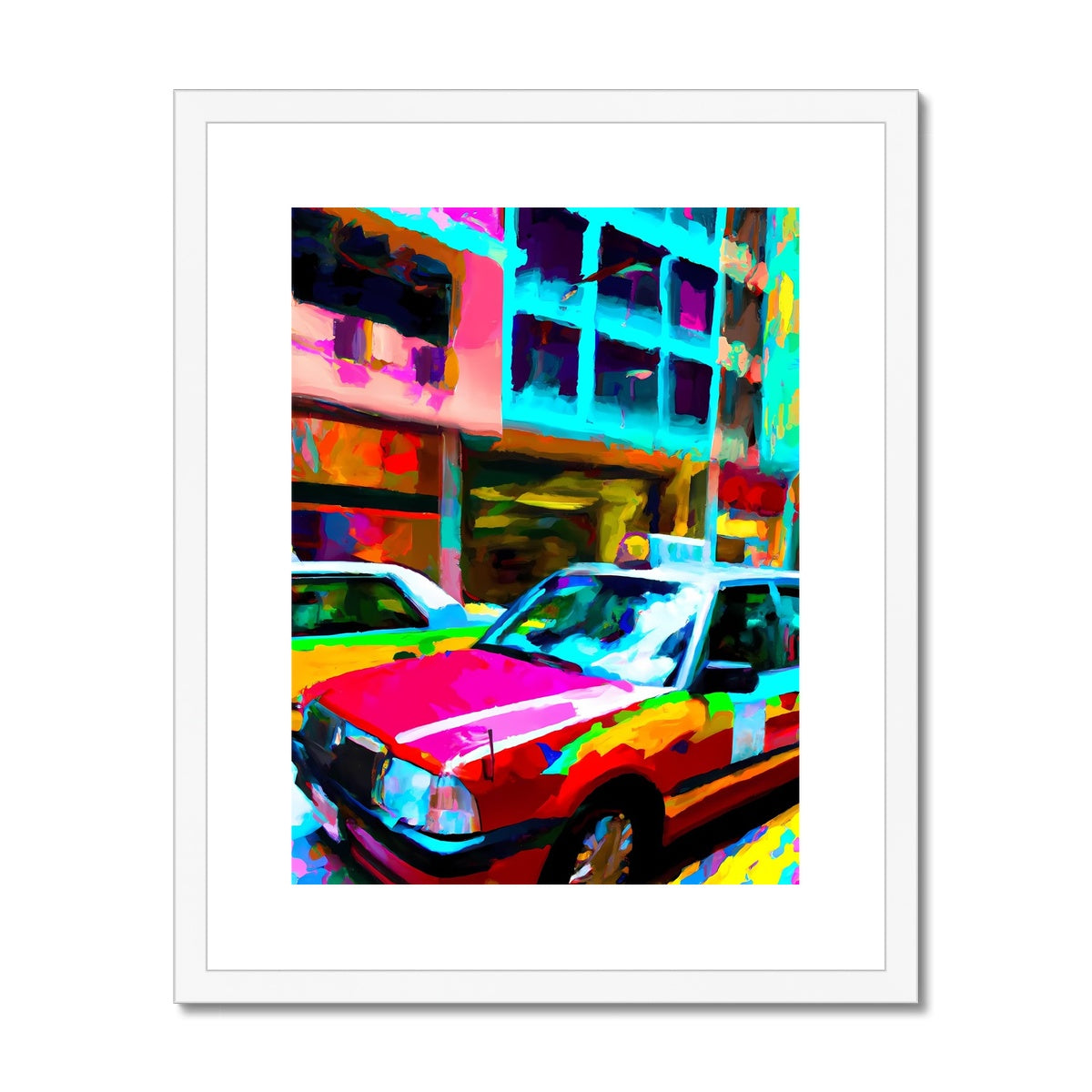 Hong Kong Impressions - Taxi Framed & Mounted Print