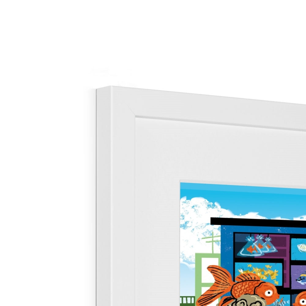 Fantasy Cityscapes - Hong Kong Markets Framed & Mounted Print