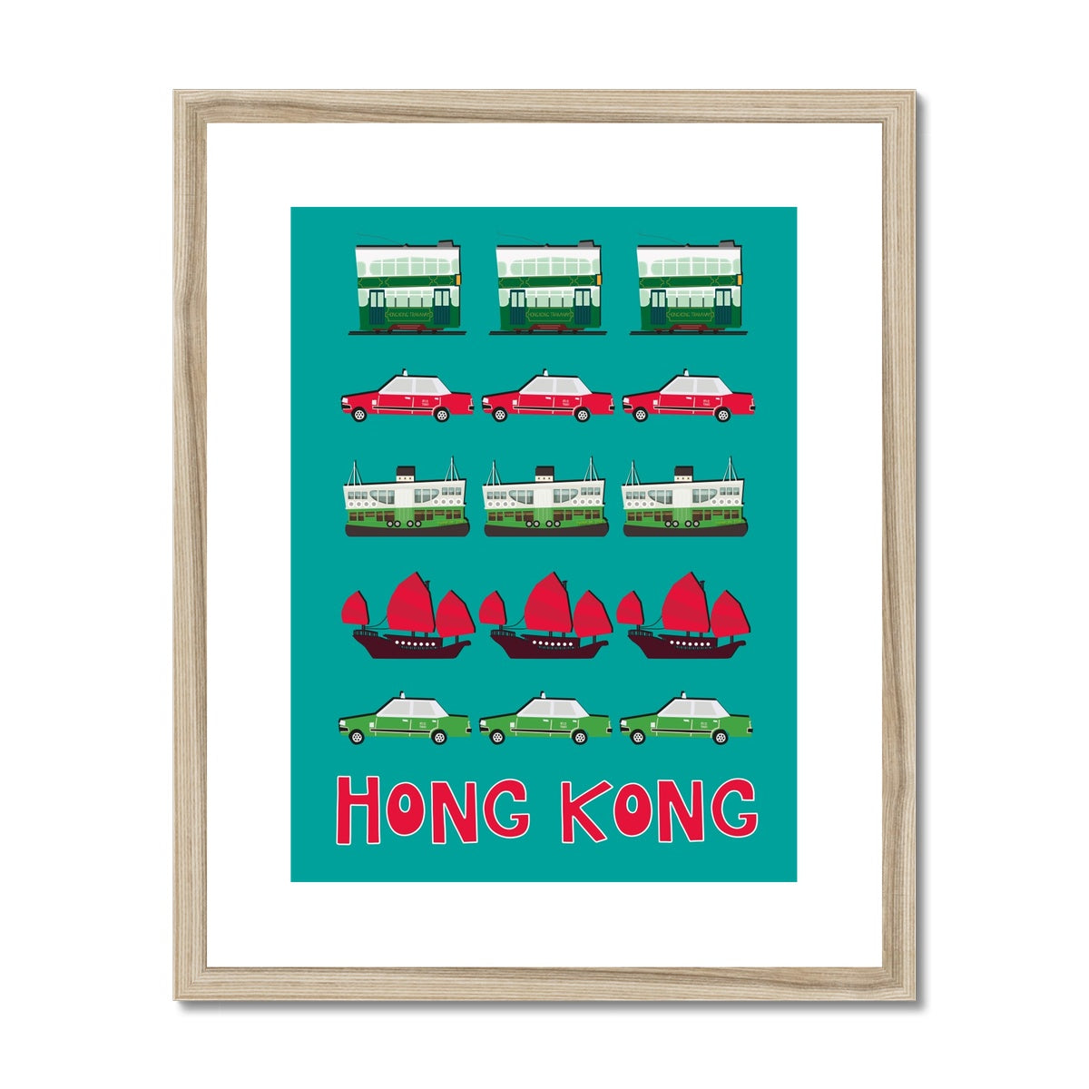 Hong Kong Mixed Transport Framed & Mounted Print