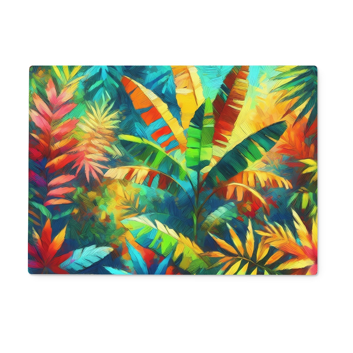 Tropical Jungle  Glass Cutting / Serving Board (Available in round or rectangular)