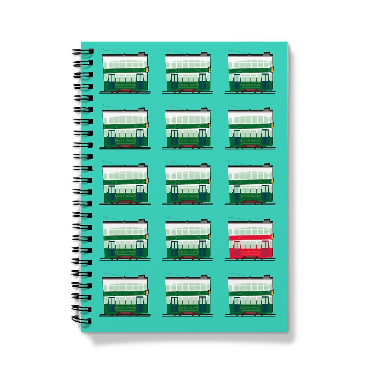 Hong Kong Tram Rows Notebook
