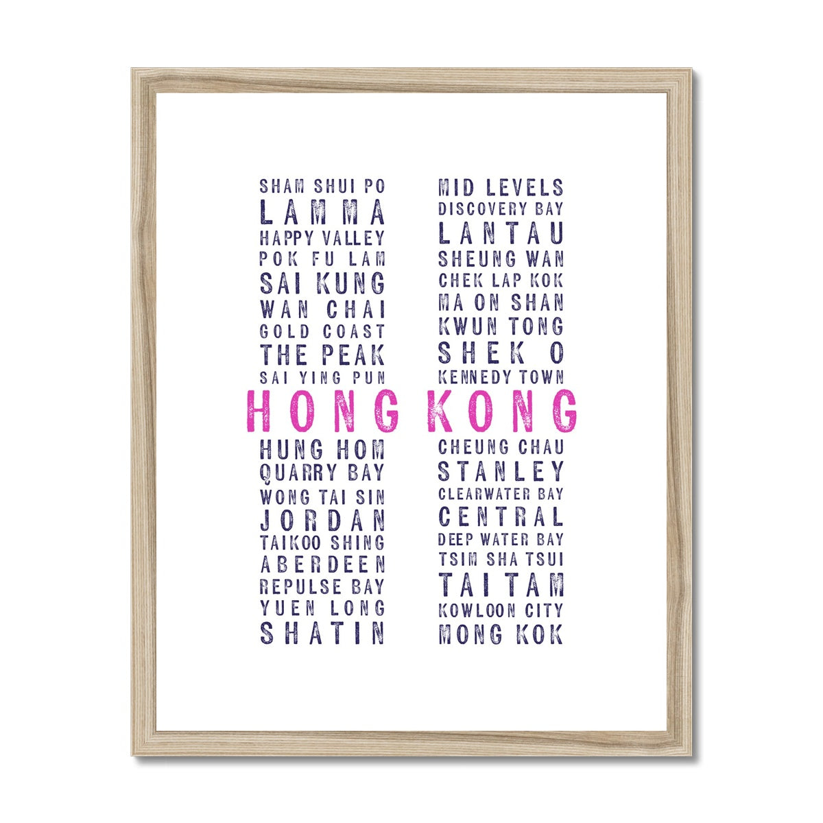 Hong Kong Places (White) Framed & Mounted Print