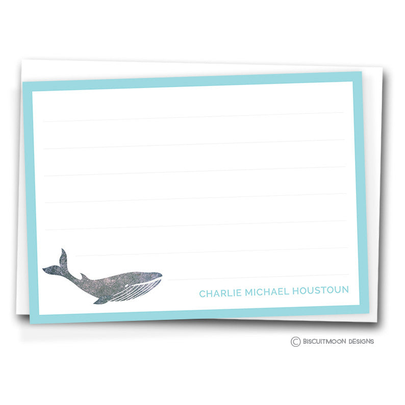 Humpback Whale Kids Personalised Notecards