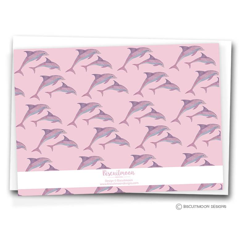 Pink Dolphins Kids Personalised Notecards