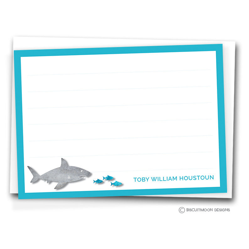 Hungry Shark Kids Personalised Notecards