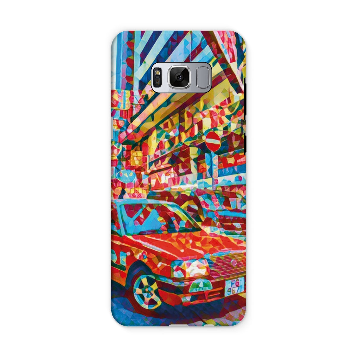 Mosaic Style Colour Pop - Hong Kong Taxi Tough Phone Case