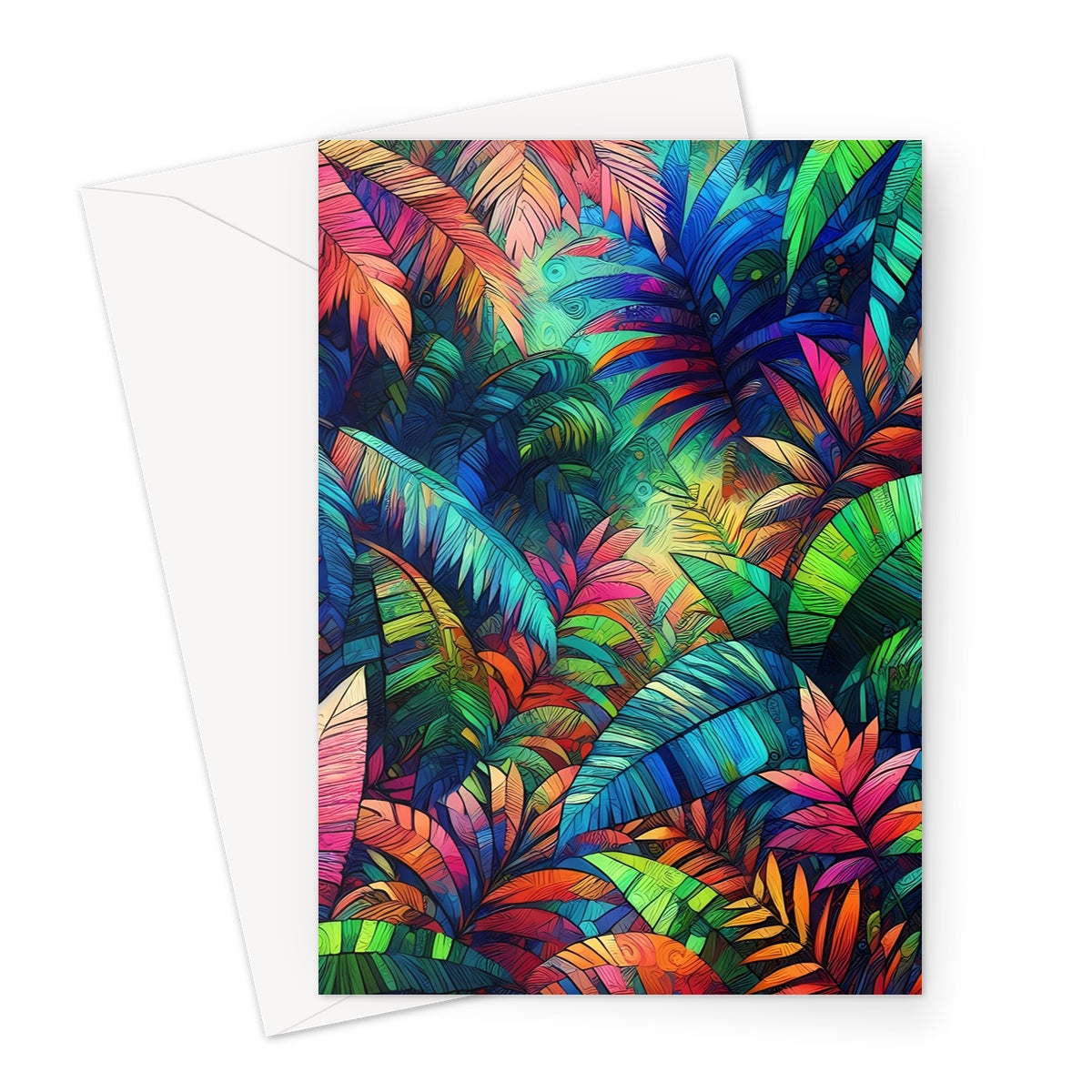 Multicolour Tropical Jungle Greeting Card