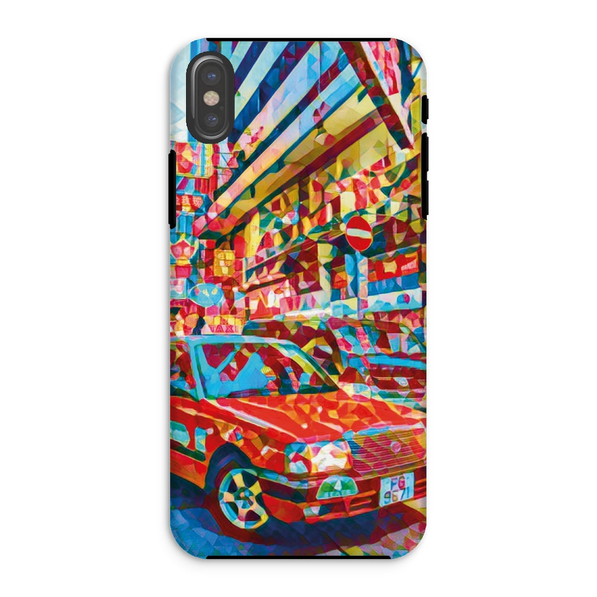 Mosaic Style Colour Pop - Hong Kong Taxi Tough Phone Case