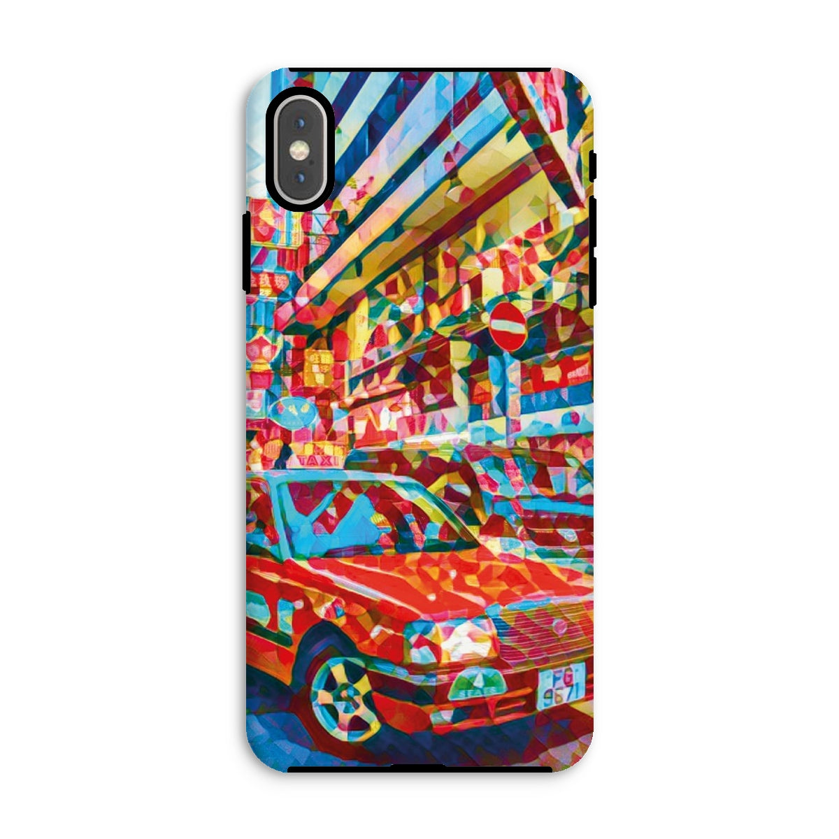 Mosaic Style Colour Pop - Hong Kong Taxi Tough Phone Case