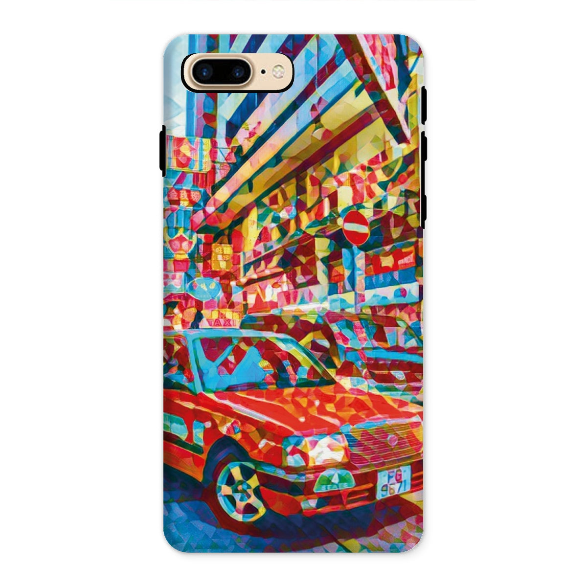 Mosaic Style Colour Pop - Hong Kong Taxi Tough Phone Case