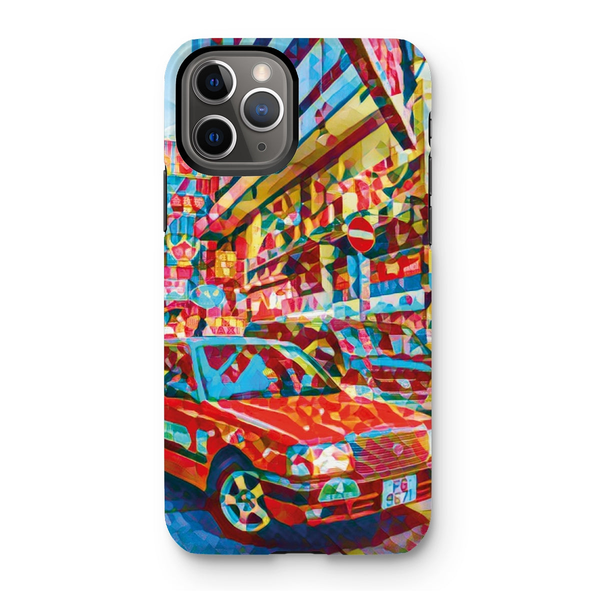 Mosaic Style Colour Pop - Hong Kong Taxi Tough Phone Case