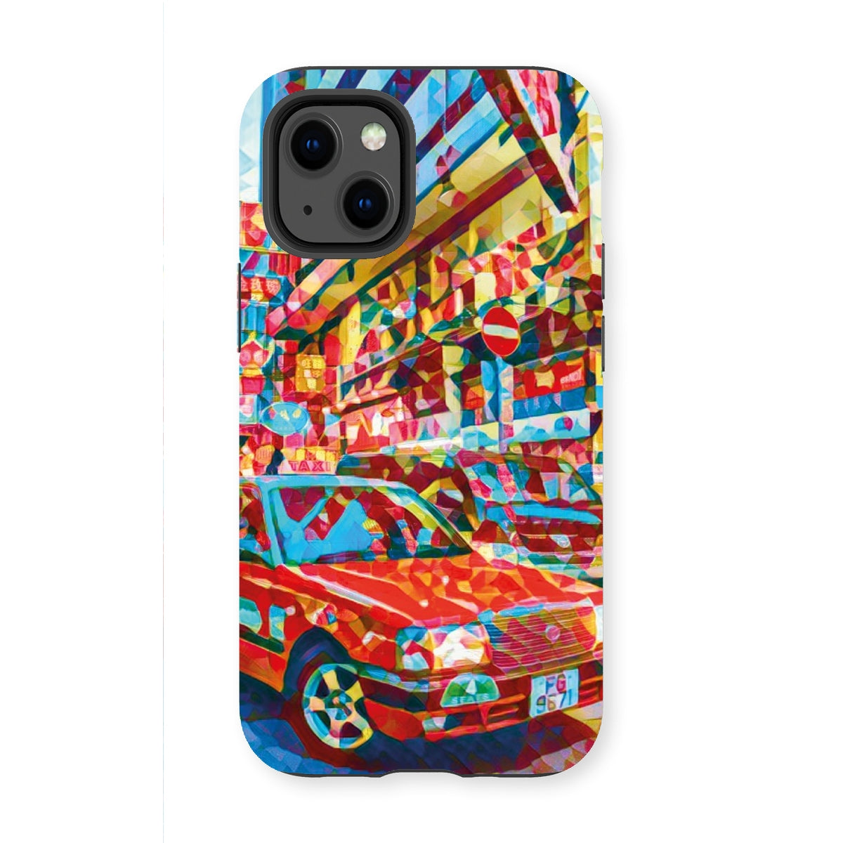 Mosaic Style Colour Pop - Hong Kong Taxi Tough Phone Case