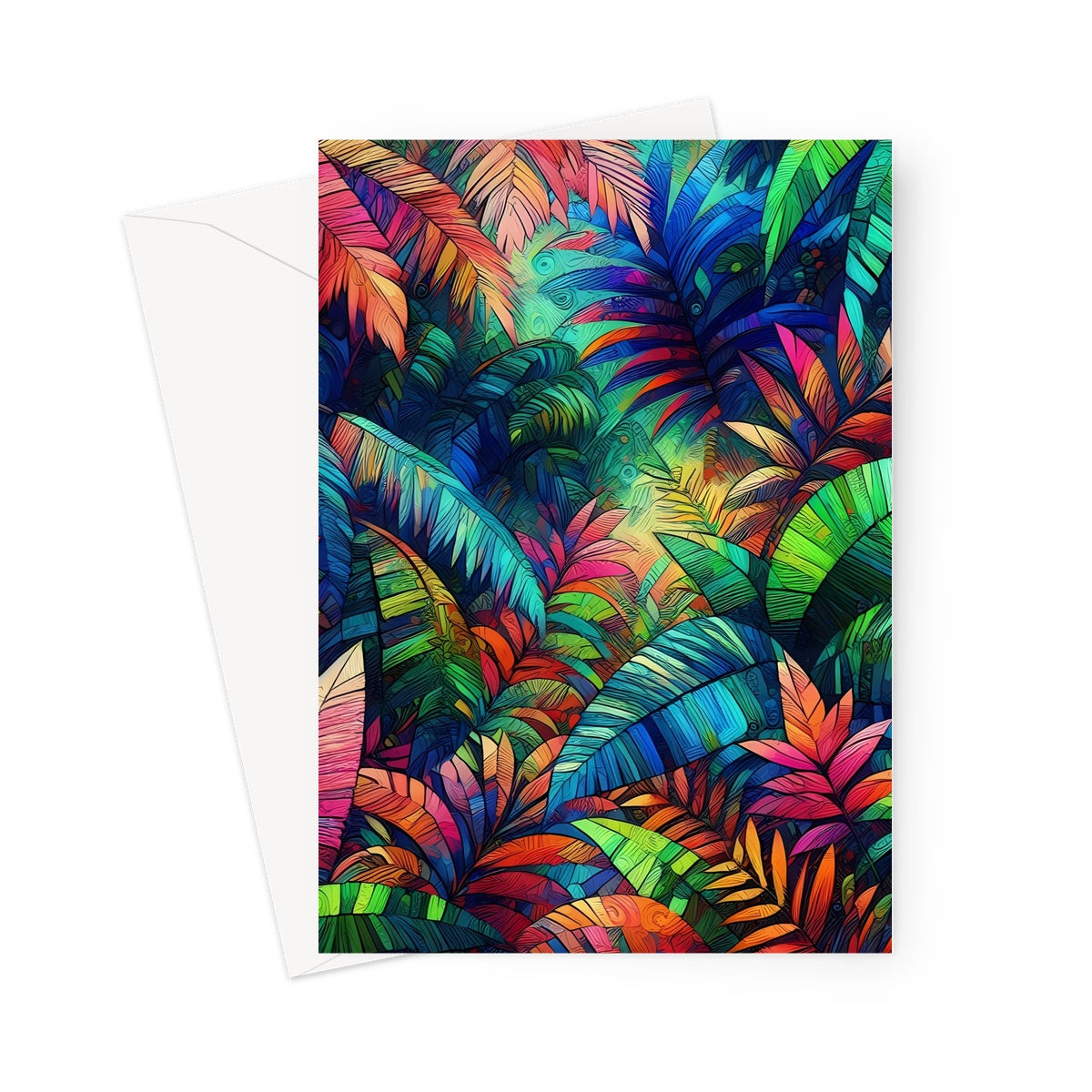 Multicolour Tropical Jungle Greeting Card