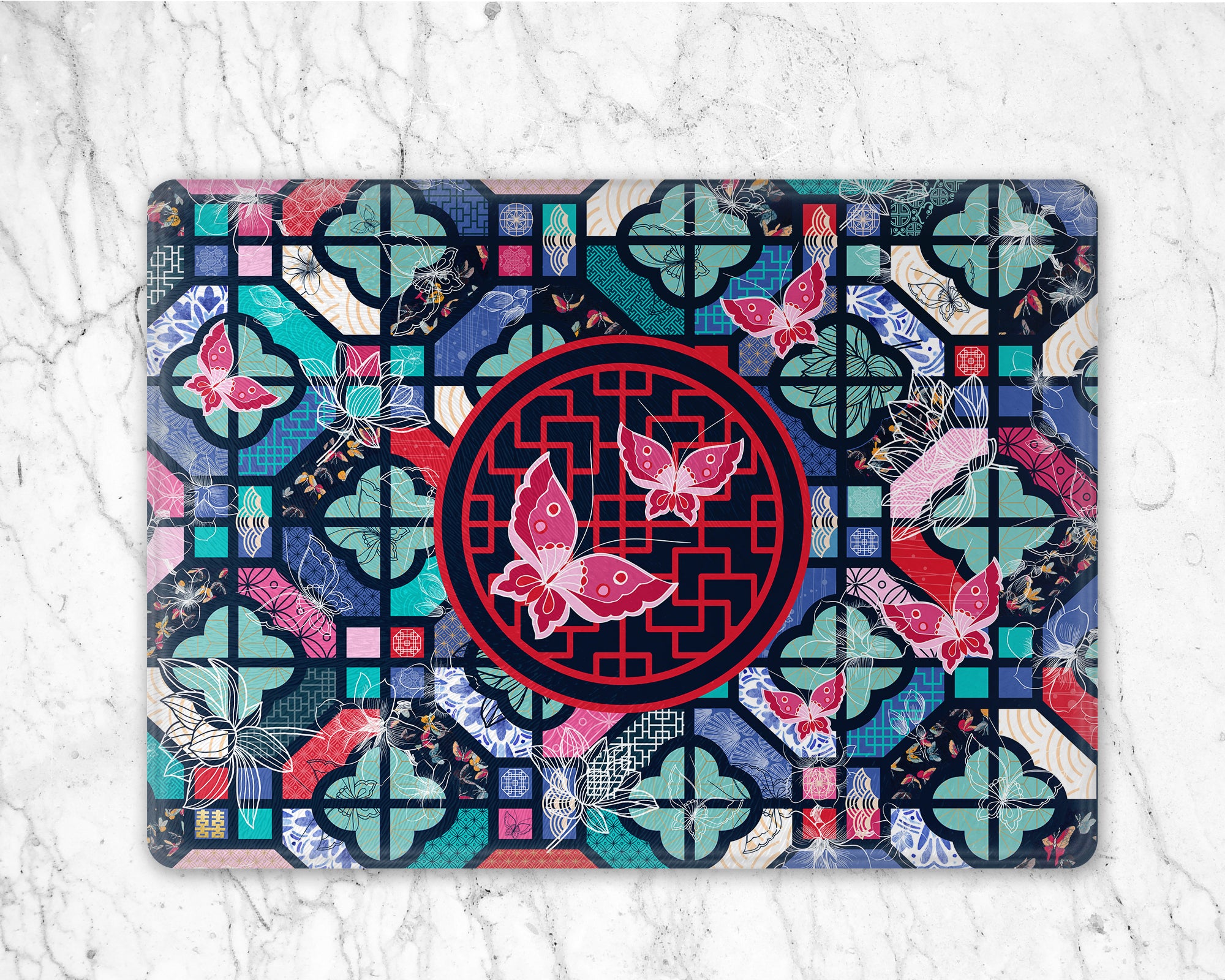 Butterflies Glass Chopping Board