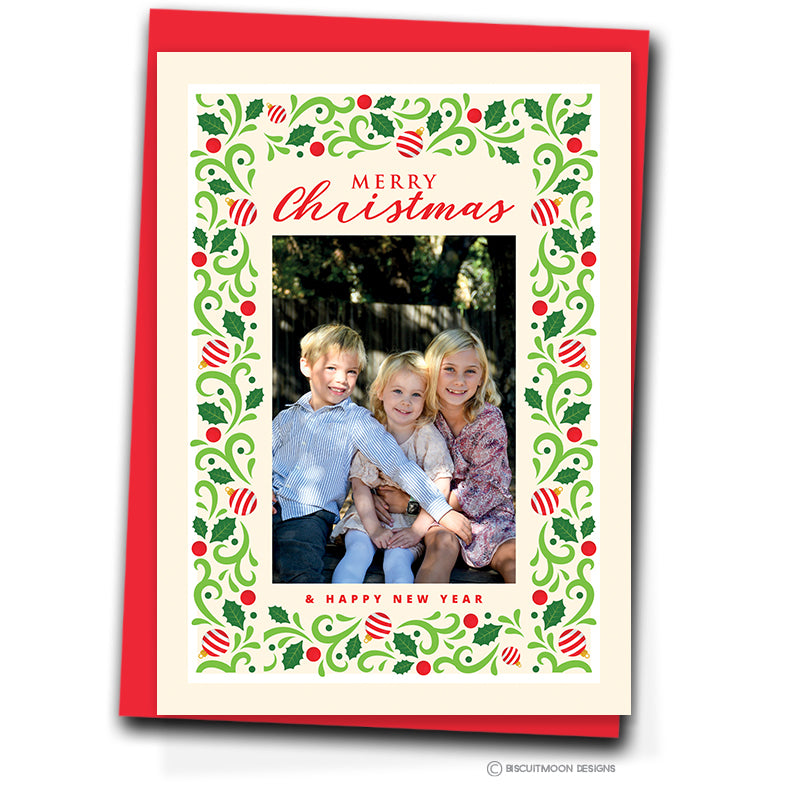 Christmas Border Personalised Christmas Cards