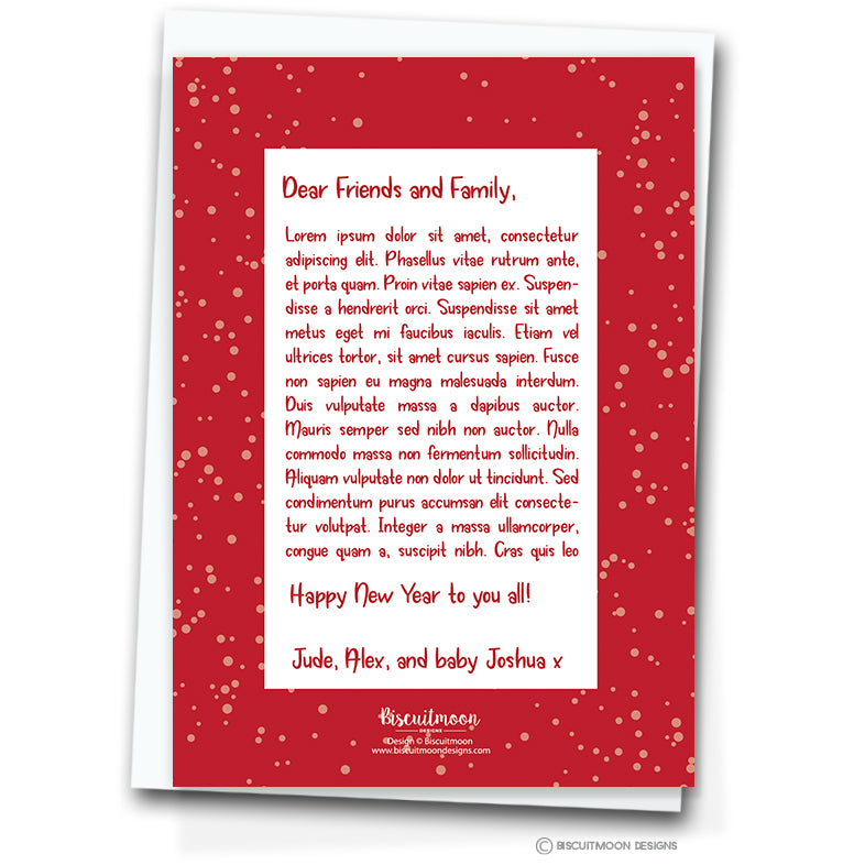 Christmas Wishes Red Confetti Personalised Christmas Cards