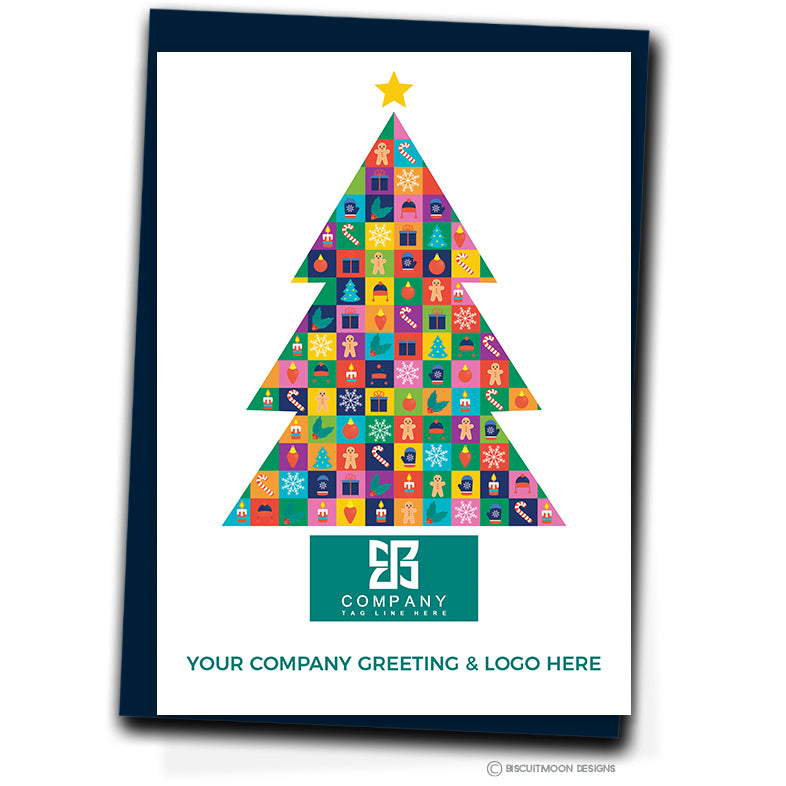 Colourful Christmas Tree Corporate Christmas Cards