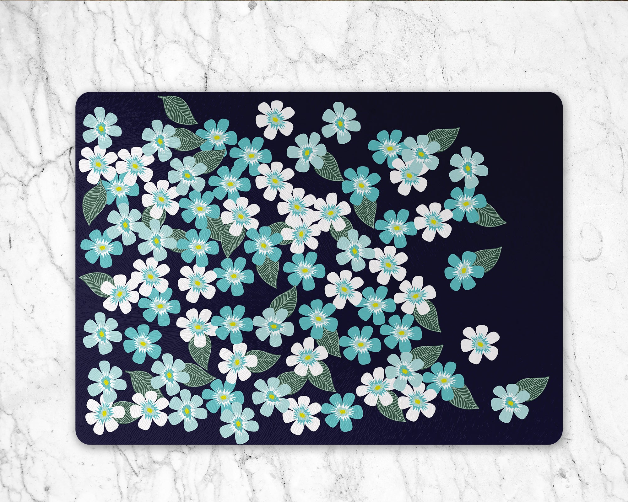 Floating Flowers Glass Cutting / Serving Board