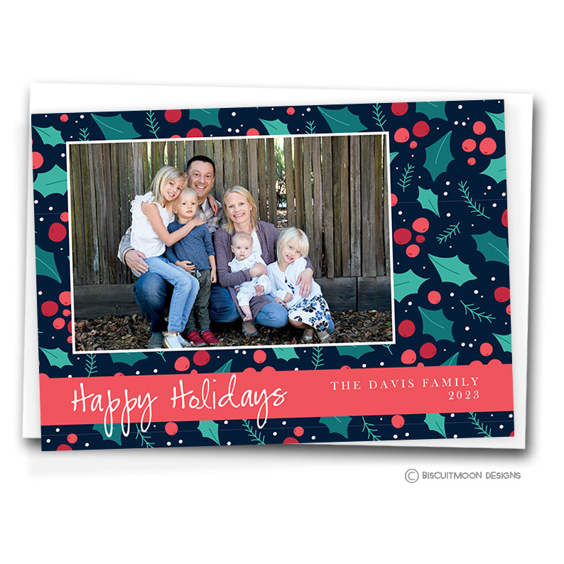 Holly Jolly Personalised Christmas Cards