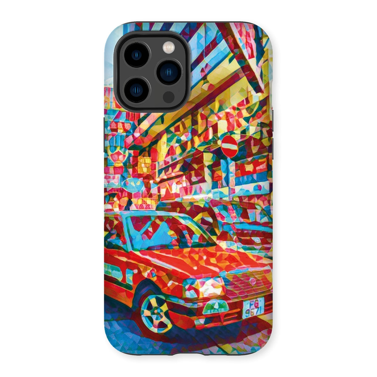 Mosaic Style Colour Pop - Hong Kong Taxi Tough Phone Case