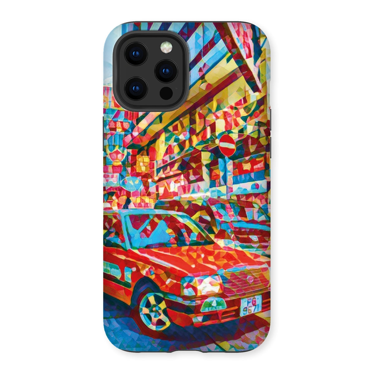 Mosaic Style Colour Pop - Hong Kong Taxi Tough Phone Case