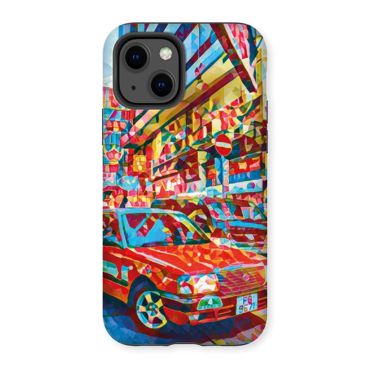 Mosaic Style Colour Pop - Hong Kong Taxi Tough Phone Case