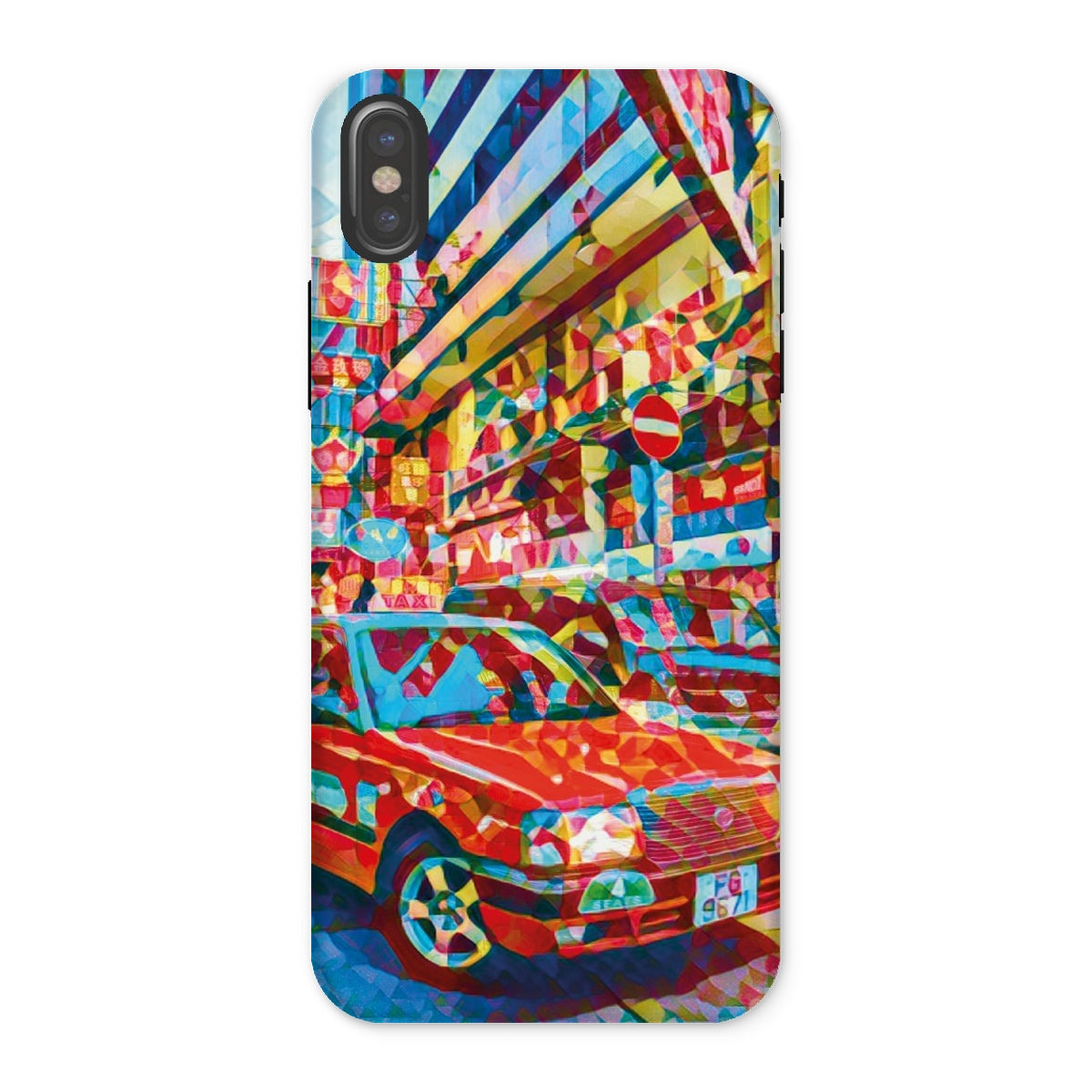 Mosaic Style Colour Pop - Hong Kong Taxi Tough Phone Case