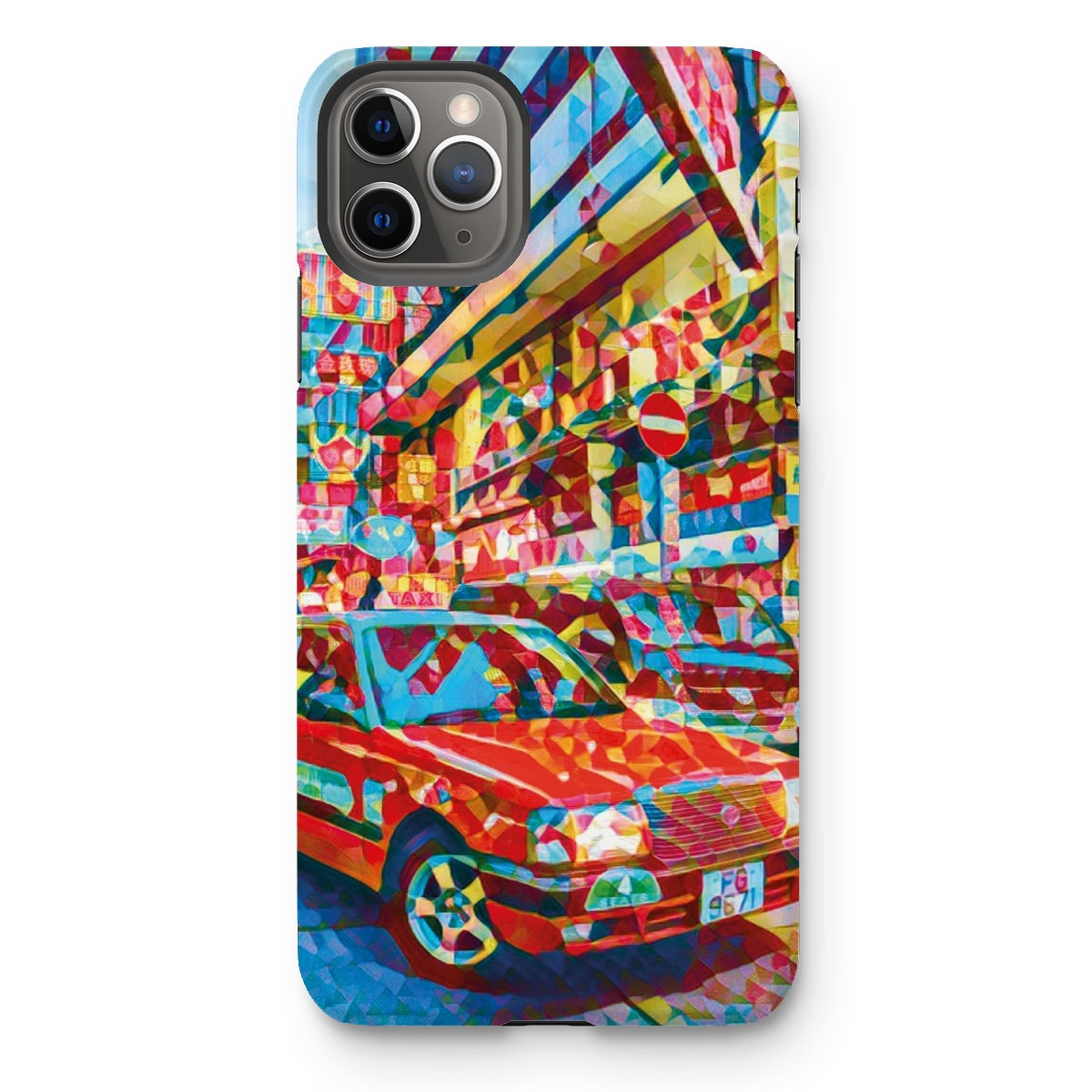 Mosaic Style Colour Pop - Hong Kong Taxi Tough Phone Case