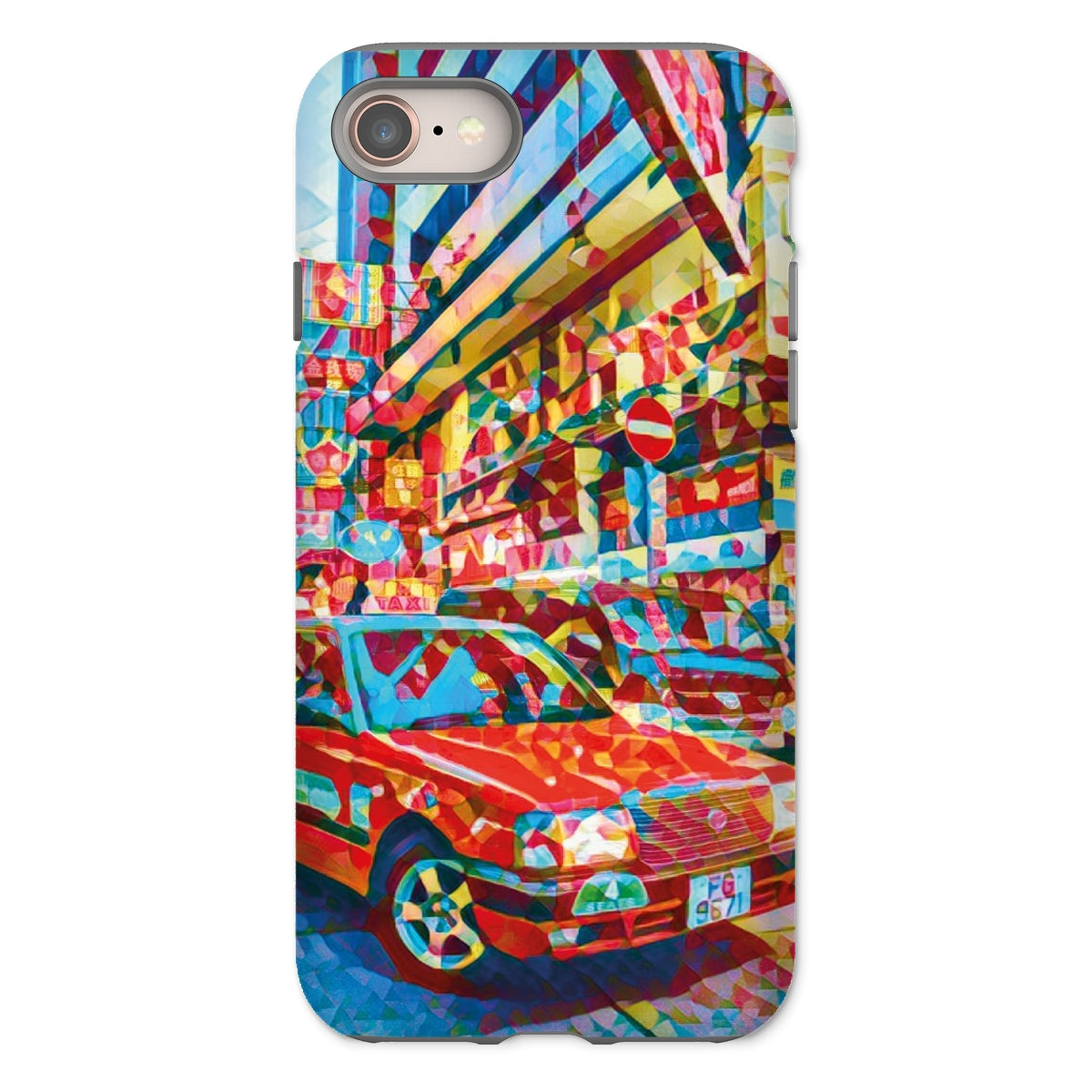 Mosaic Style Colour Pop - Hong Kong Taxi Tough Phone Case