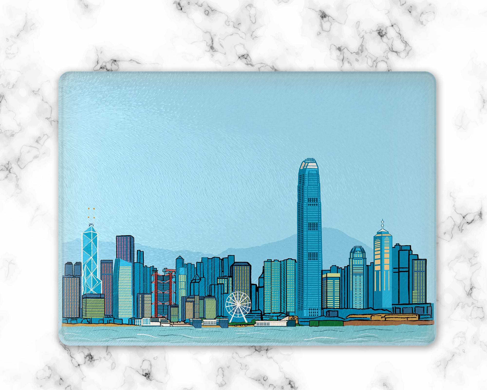 HK Skyline Kitchen Glass Cutting /Serving Board