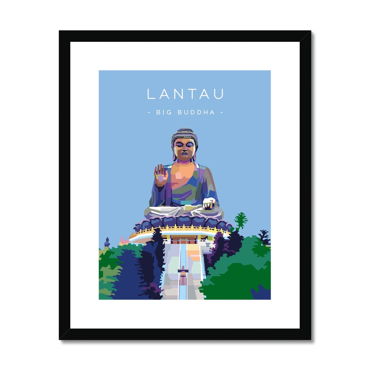 Hong Kong Travel - Lantau Big Buddha Framed & Mounted Print