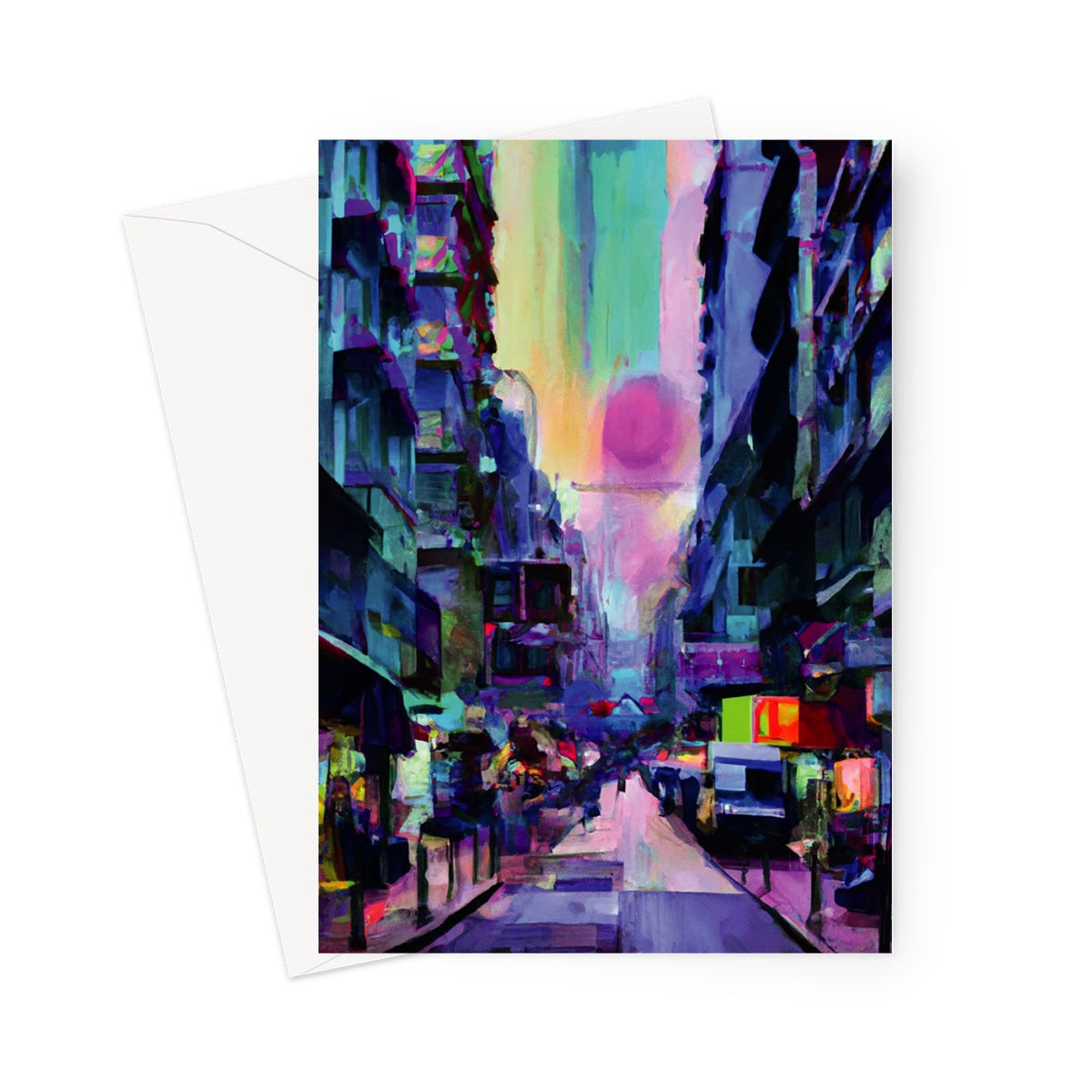 Hong Kong Impressions - Street Scene (2) Greeting Card
