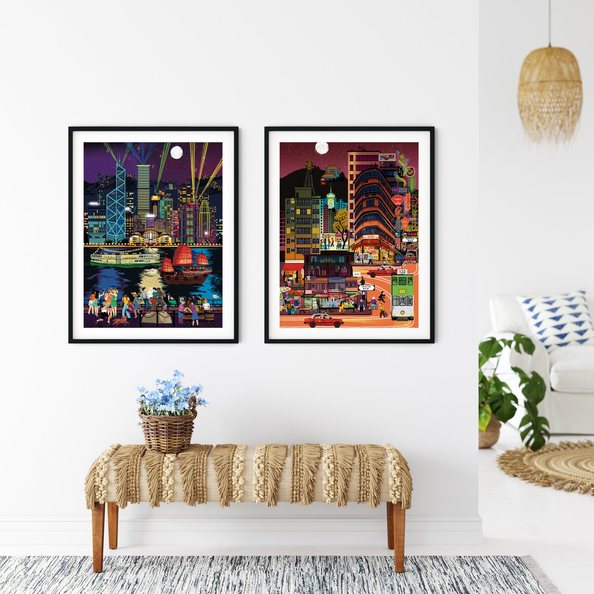Fantasy Cityscapes - Hong Kong From the Harbour Print