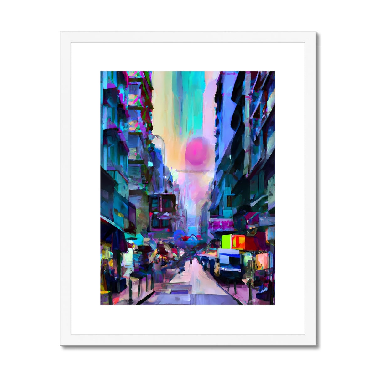 Hong Kong Impressions - Street Scene (2) Framed & Mounted Print