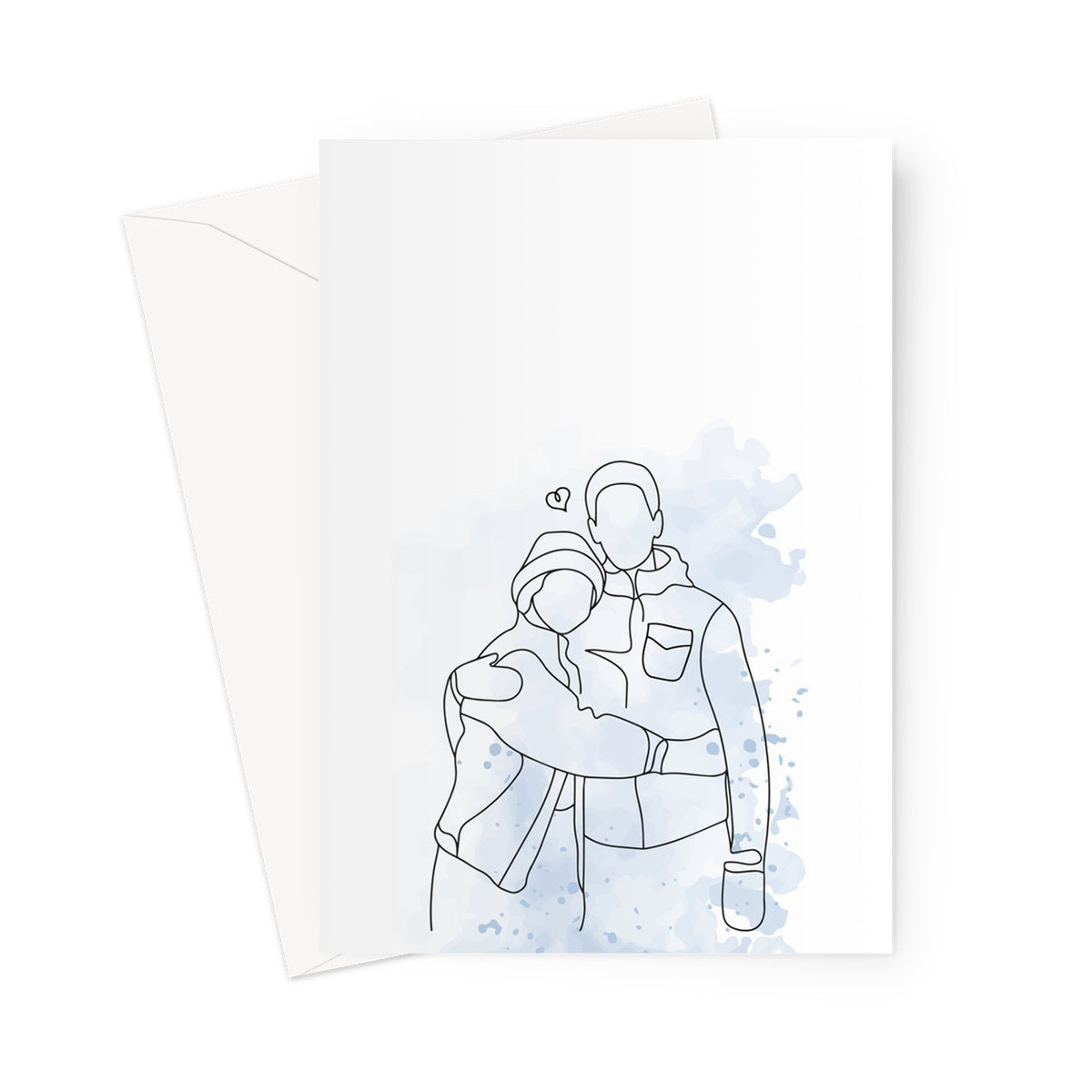 Lovers Line Drawing Greeting Card