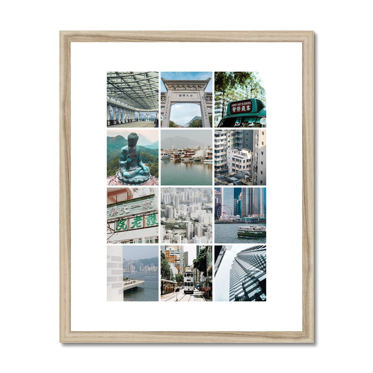 Hong Kong Photo White Tones Framed & Mounted Print
