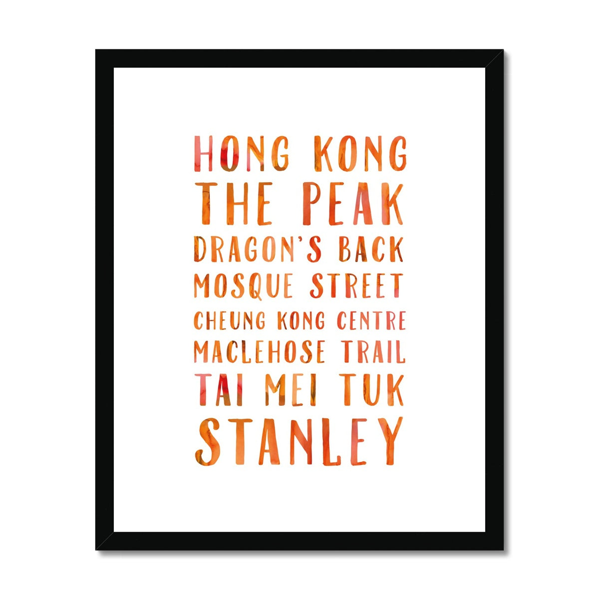 Favourite Places (Orange) Framed & Mounted Print