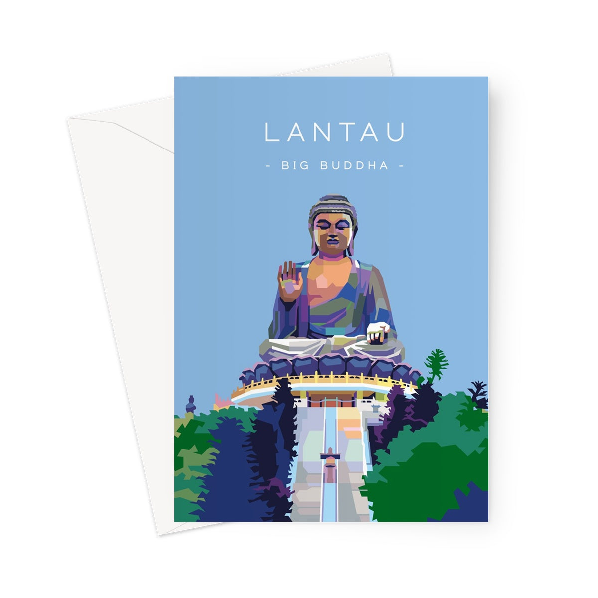 Hong Kong Travel - Lantau Big Buddha Greeting Card