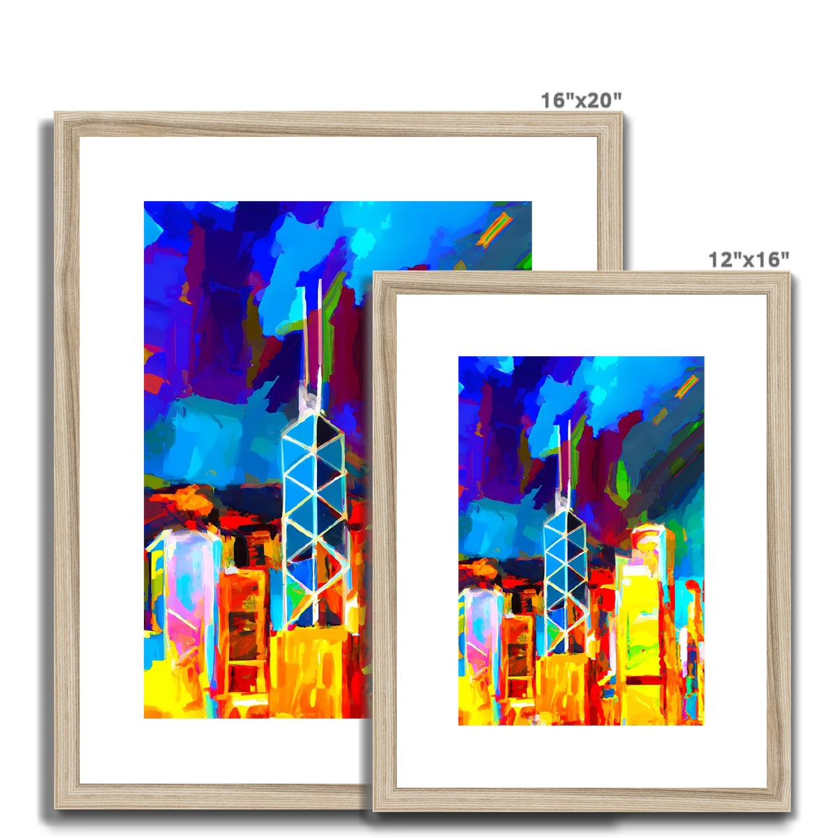 Hong Kong Impressions - Bank of China Skyline Framed & Mounted Print