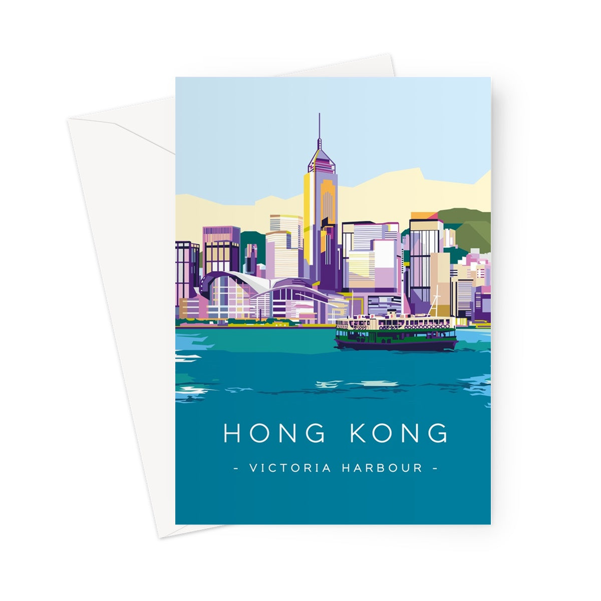 Hong Kong Travel - Victoria Harbour  Greeting Card