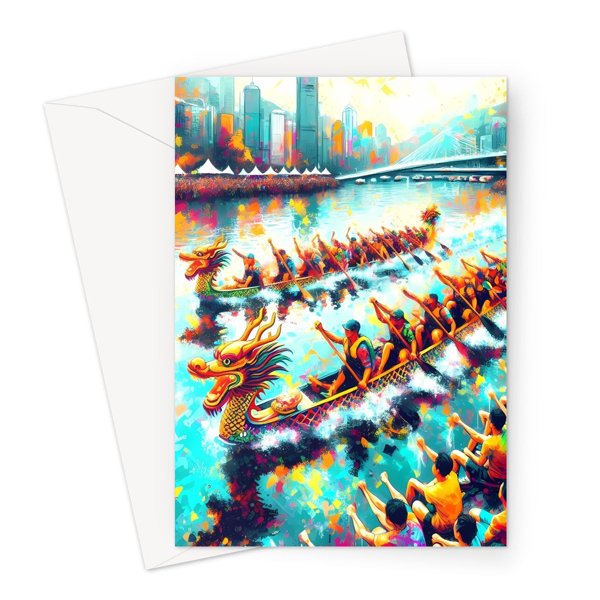 HK Rainbow Series - Dragon Boating Greeting Card