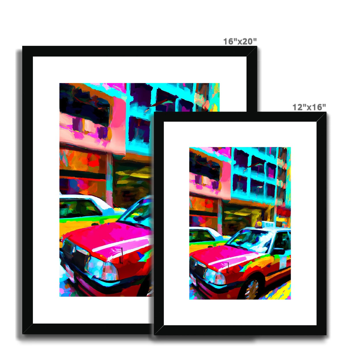 Hong Kong Impressions - Taxi Framed & Mounted Print