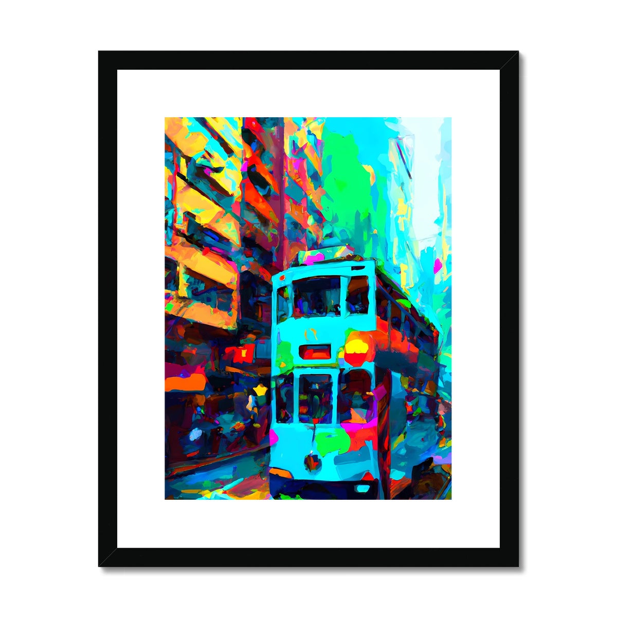 Hong Kong Impressions - Tram Framed & Mounted Print