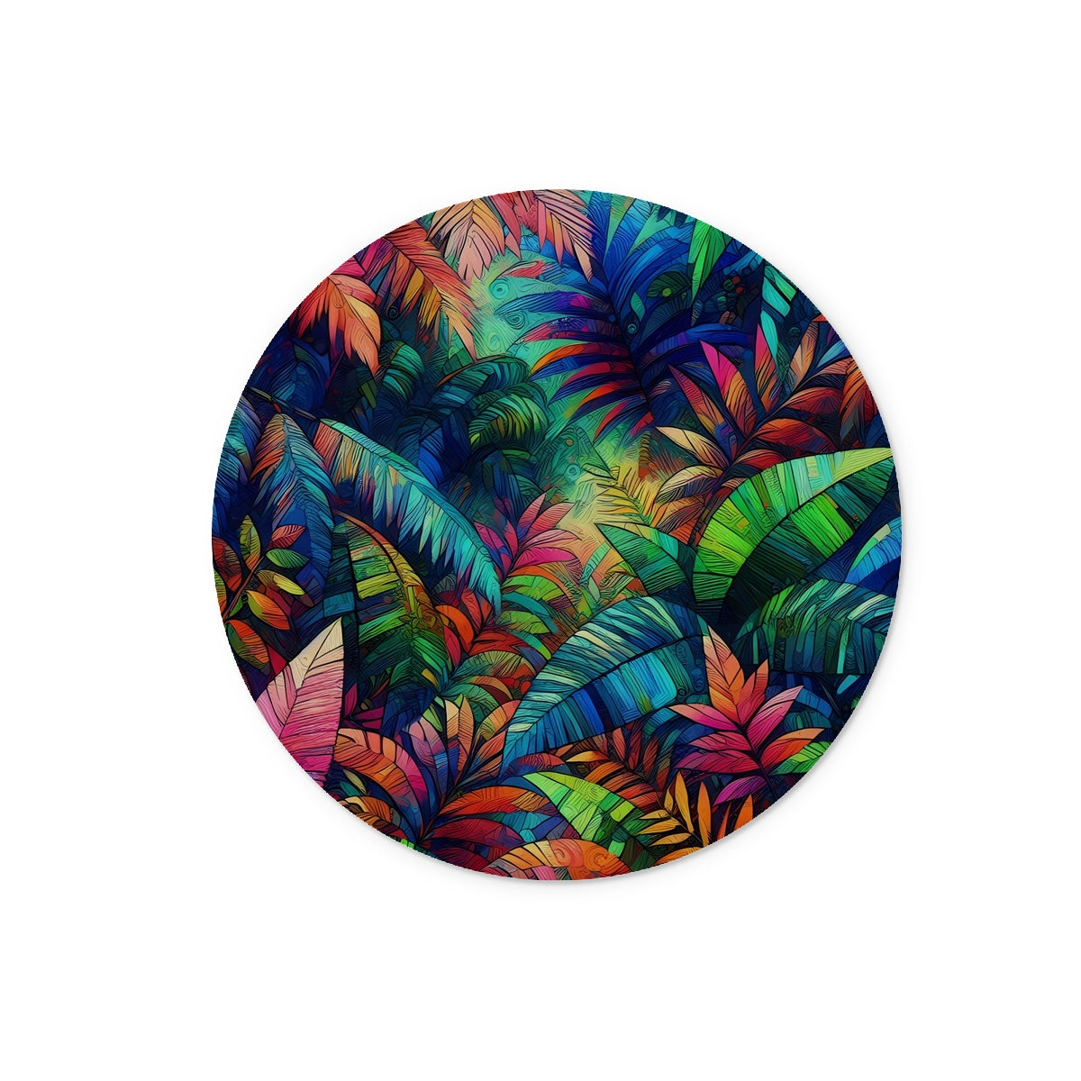 Multicolour Tropical Jungle Glass Cutting / Serving Board (Available as Rectangle or Round)