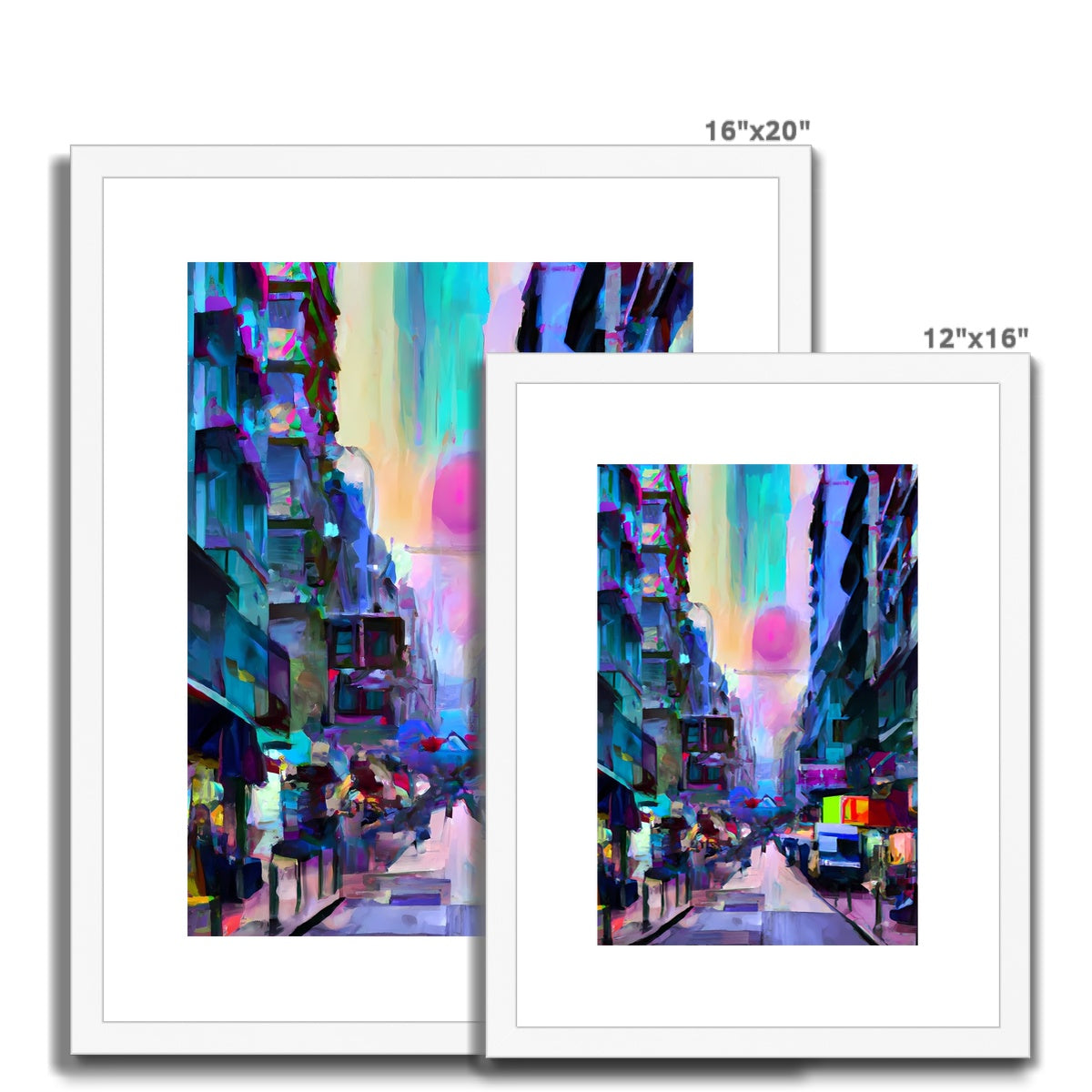 Hong Kong Impressions - Street Scene (2) Framed & Mounted Print