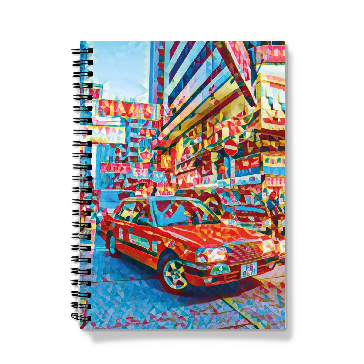 Mosaic Style Colour Pop - Hong Kong Taxi Notebook